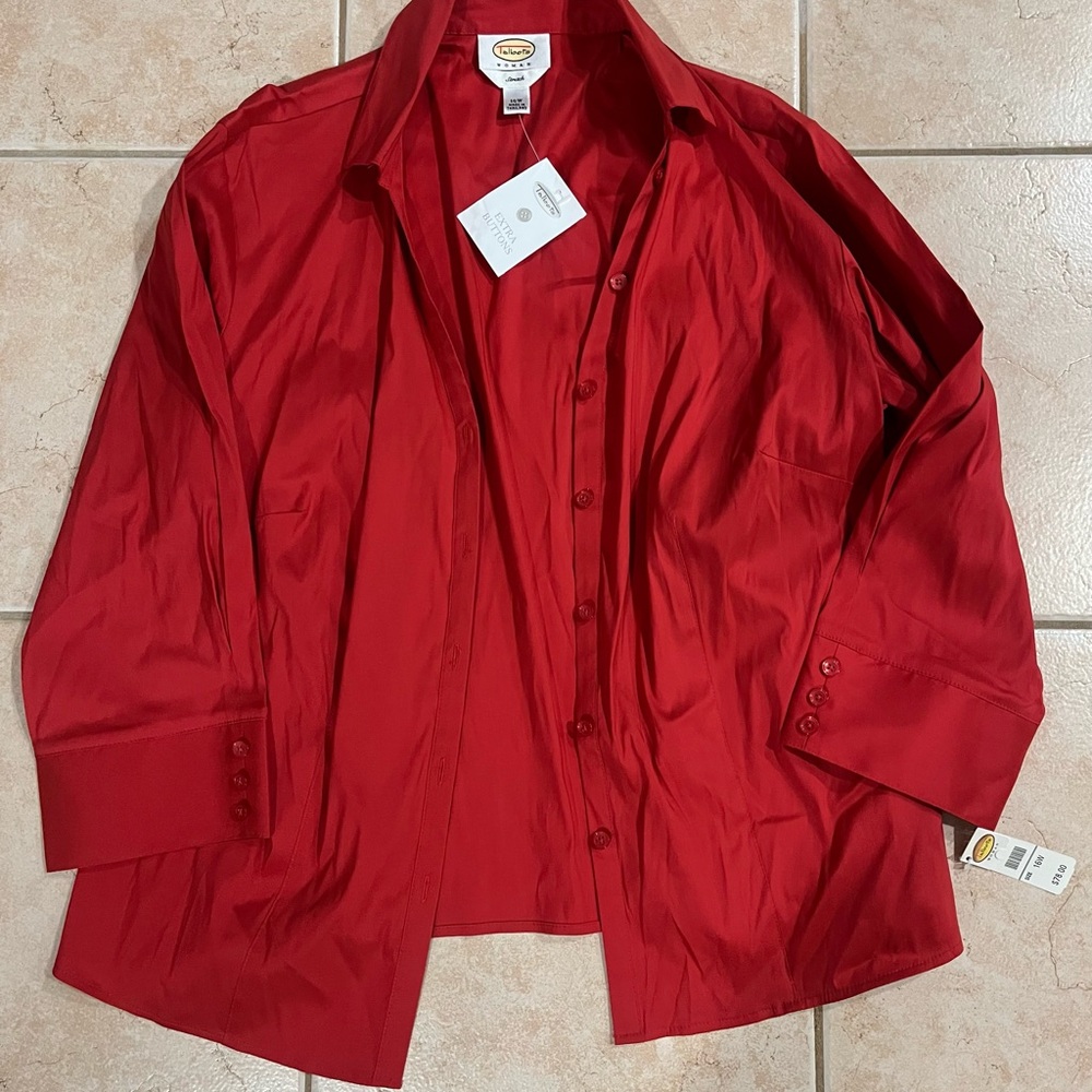 Talbots Vibrant Red Collared Shirt